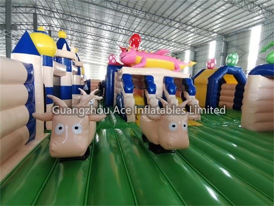 Custom Large Outdoor Inflatable Adventure Dinosaur Theme Park For Sale factory